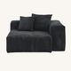 Corduroy Right Facing Armrest in Obsidian