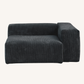 Corduroy Right Facing Armrest in Obsidian