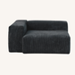 Corduroy Left Facing Armrest in Obsidian