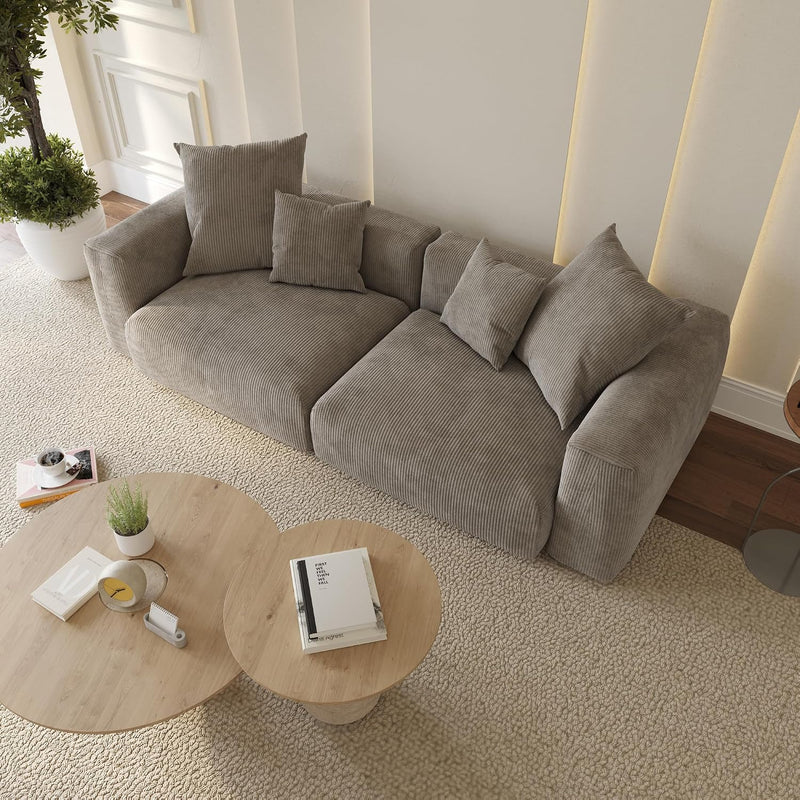 Corduroy 2-Seater Sofa in Mocha