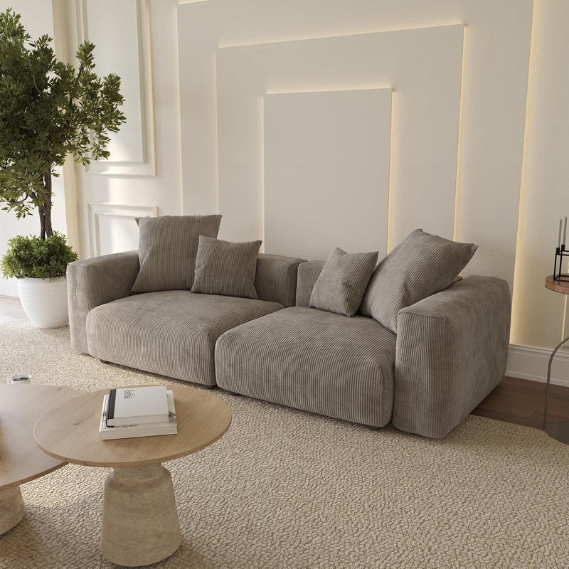 Corduroy 2-Seater Sofa in Mocha
