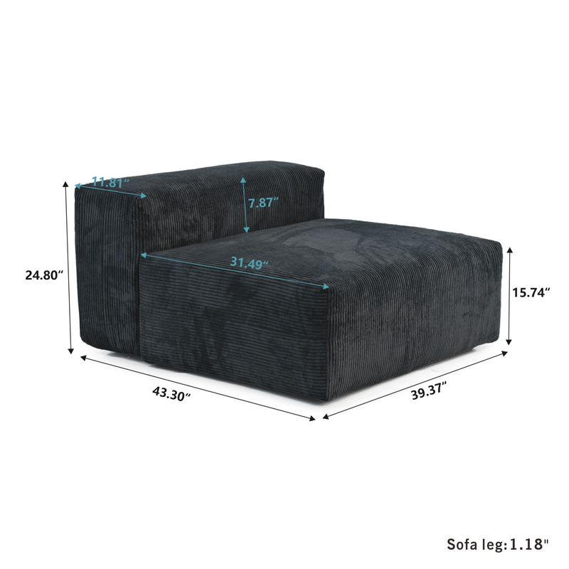 Corduroy Median in Obsidian