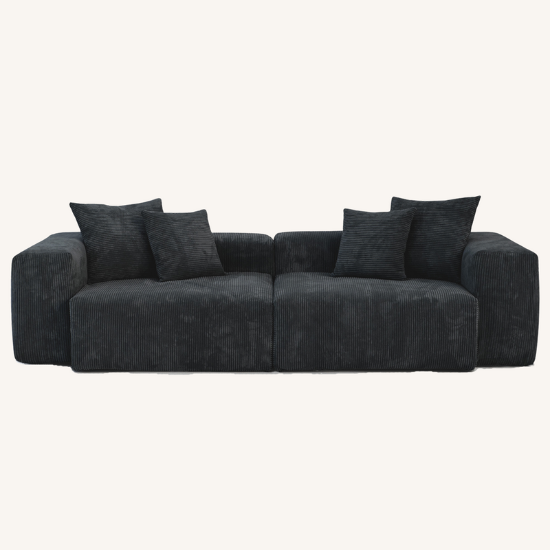 Corduroy 2-Seater Sofa in Obsidian
