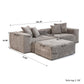Corduroy 2-Seater Sectional in Mocha