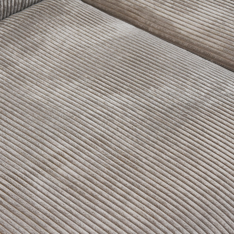 Corduroy 3-Seater Sectional in Mocha