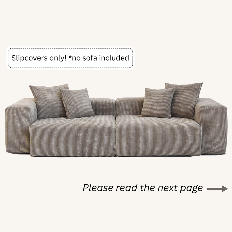 Slipcovers only! Corduroy 2-Seater Sofa in Mocha