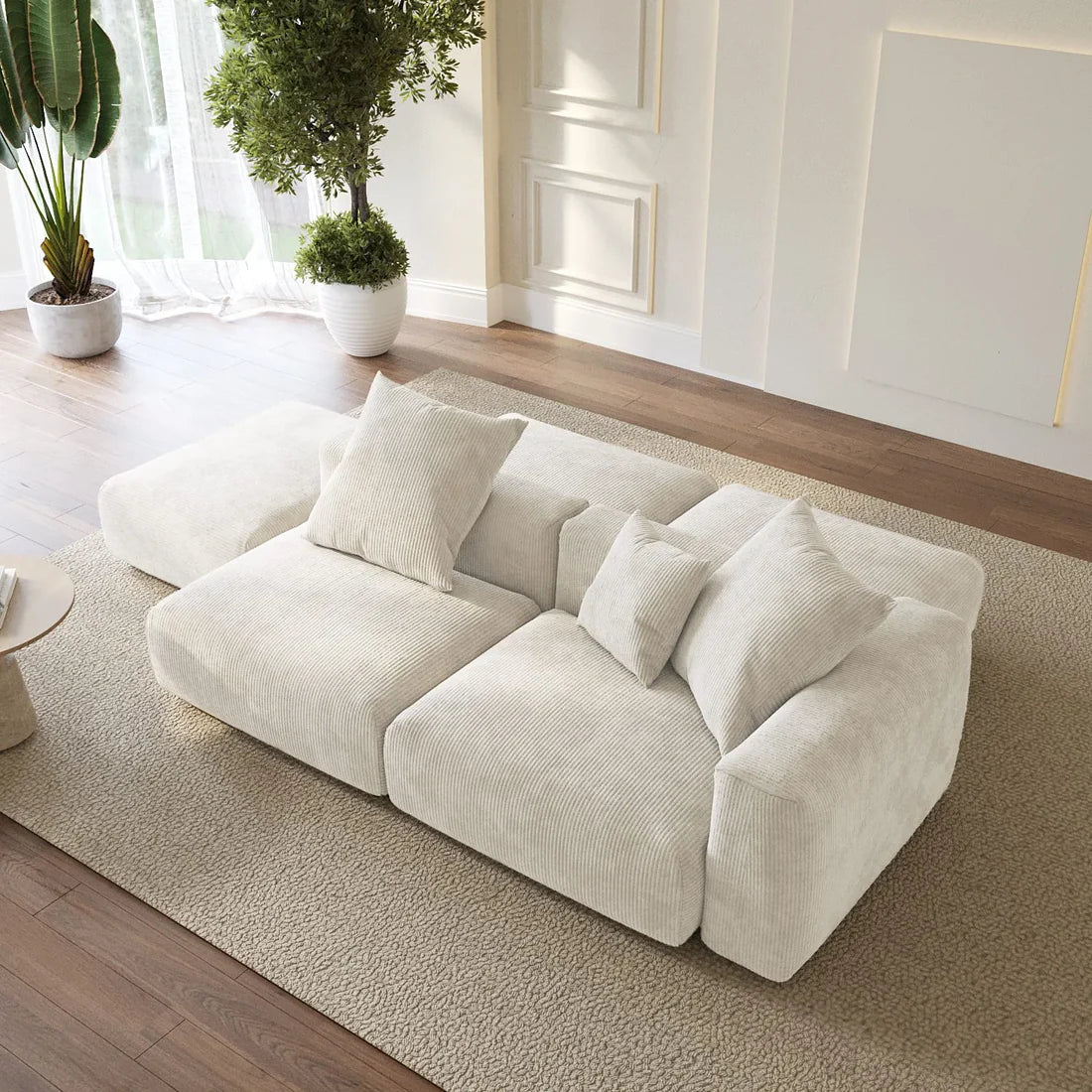 Corduroy 5‑Seat Modular Pit Sectional in Sandstone in Sandstone
